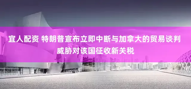 宜人配资 特朗普宣布立即中断与加拿大的贸易谈判 威胁对该国征收新关税